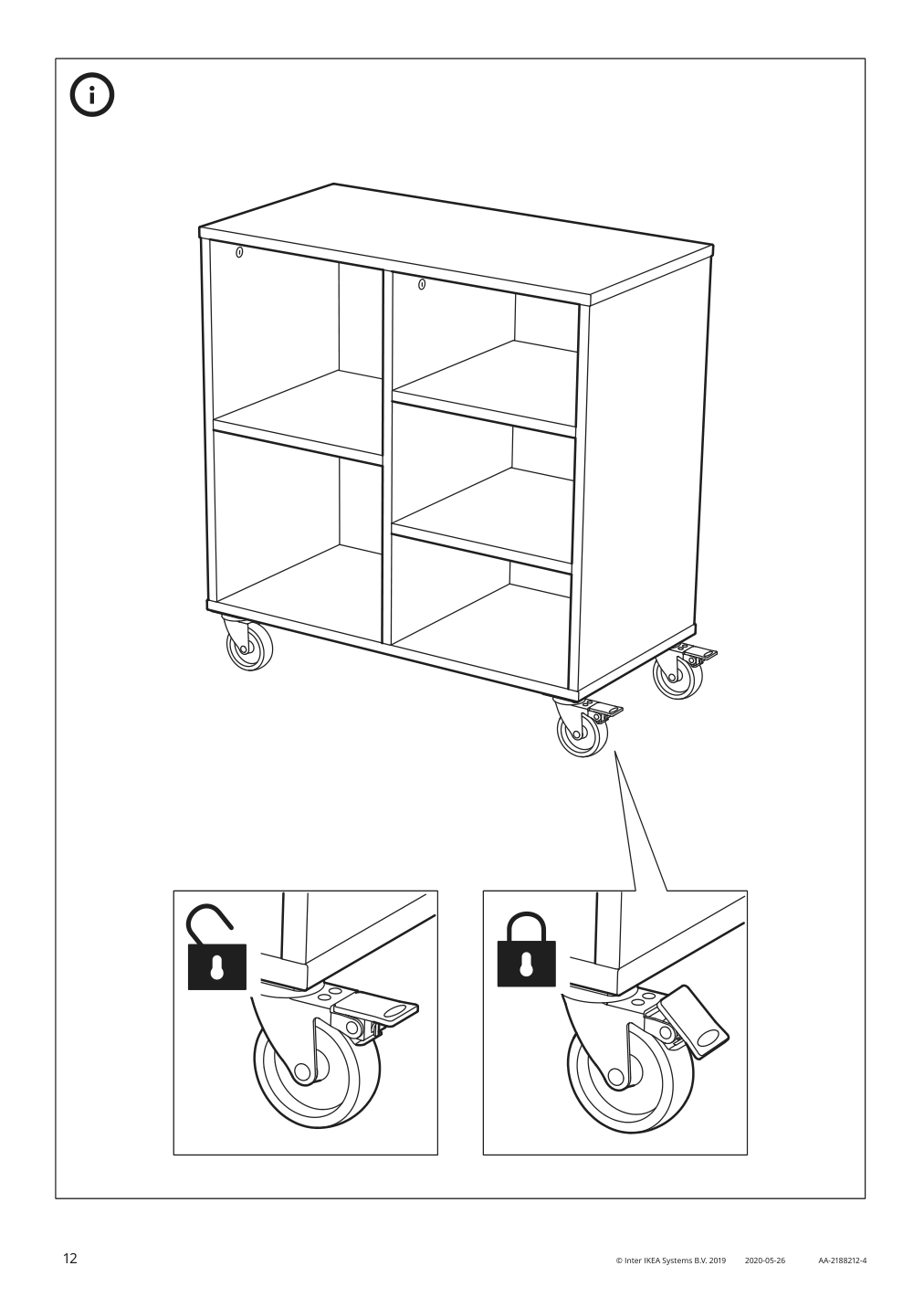 Assembly instructions for IKEA Ravaror open storage unit on casters oak veneer | Page 12 - IKEA RÅVAROR Open storage unit on casters 504.545.07