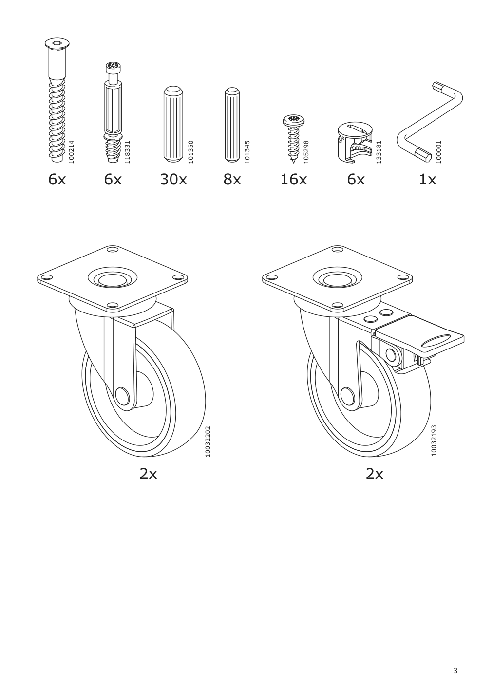 Assembly instructions for IKEA Ravaror open storage unit on casters oak veneer | Page 3 - IKEA RÅVAROR Open storage unit on casters 504.545.07