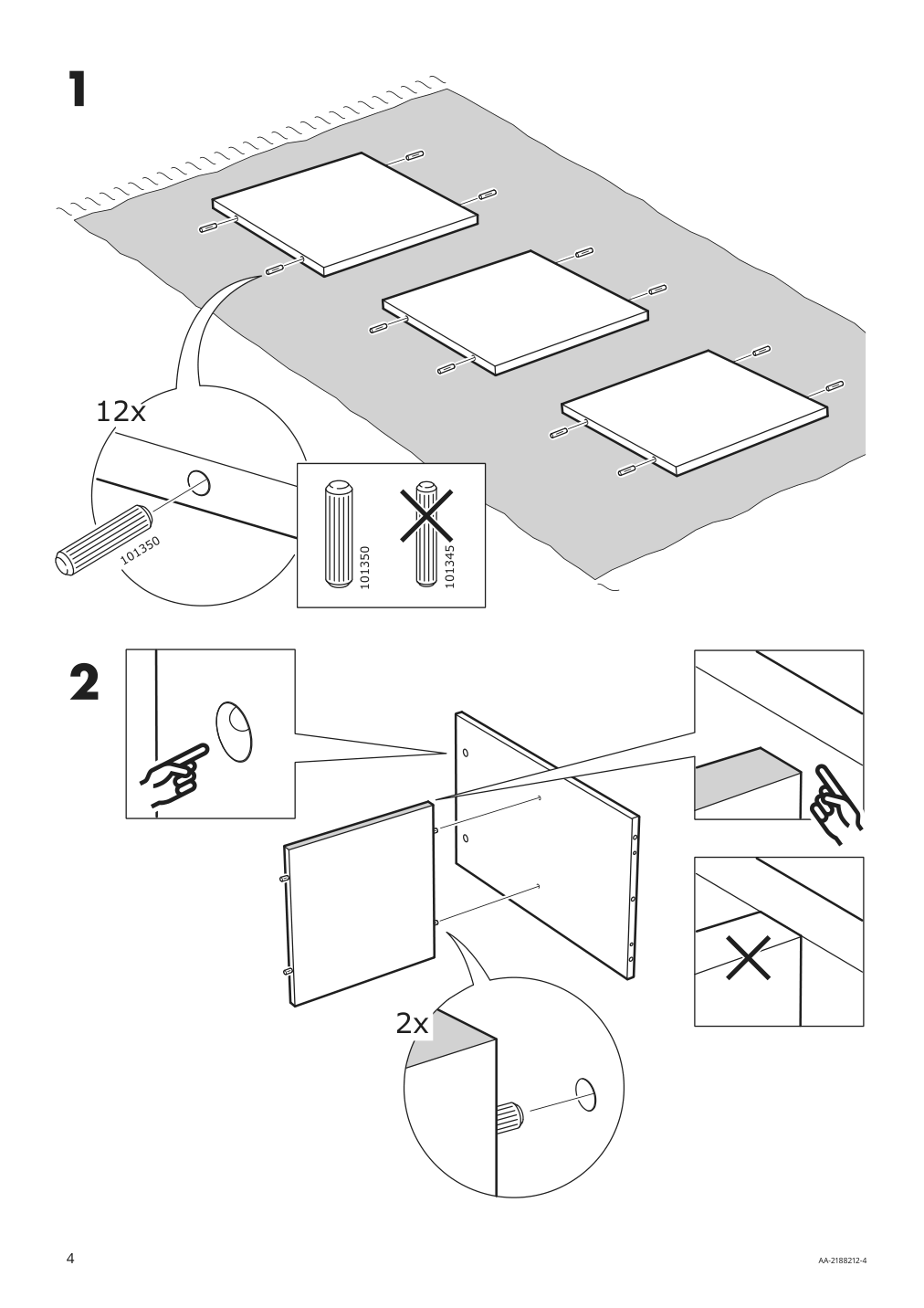 Assembly instructions for IKEA Ravaror open storage unit on casters oak veneer | Page 4 - IKEA RÅVAROR Open storage unit on casters 504.545.07