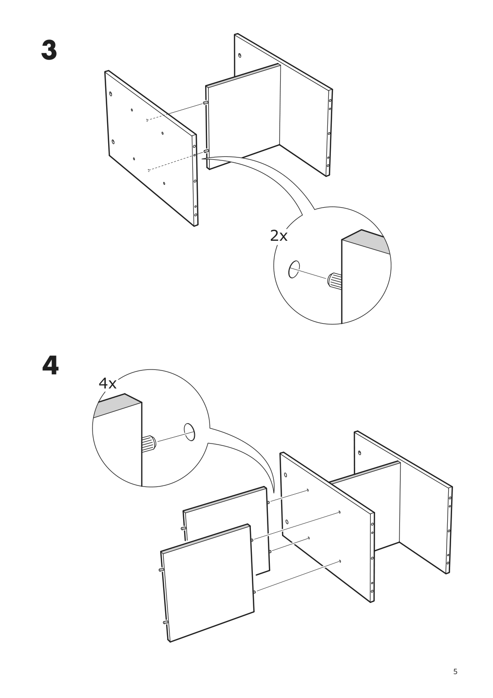 Assembly instructions for IKEA Ravaror open storage unit on casters oak veneer | Page 5 - IKEA RÅVAROR Open storage unit on casters 504.545.07