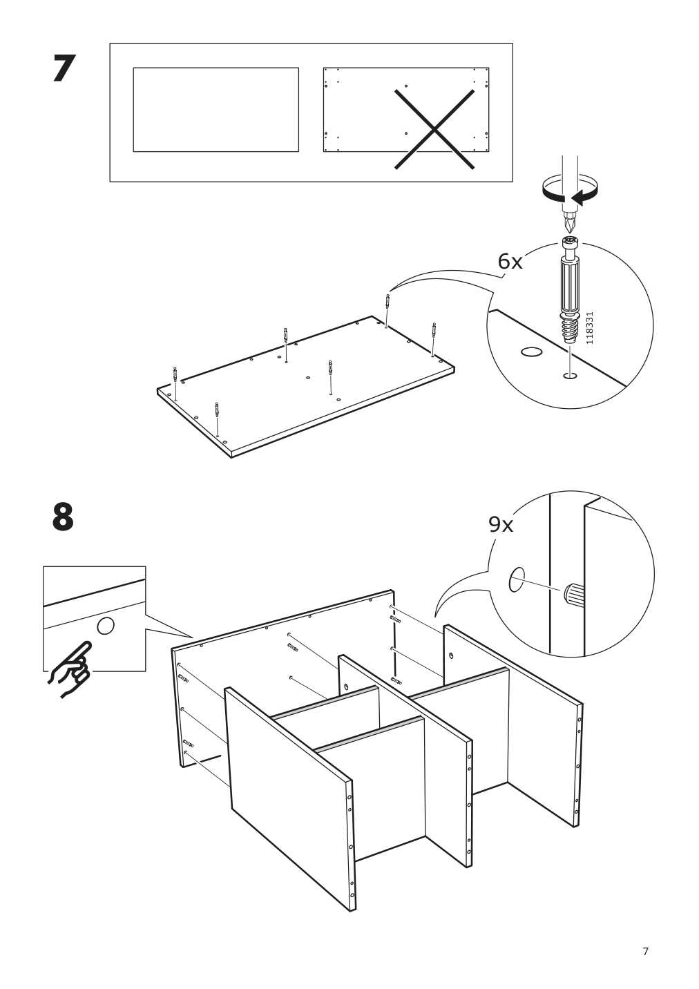 Assembly instructions for IKEA Ravaror open storage unit on casters oak veneer | Page 7 - IKEA RÅVAROR Open storage unit on casters 504.545.07