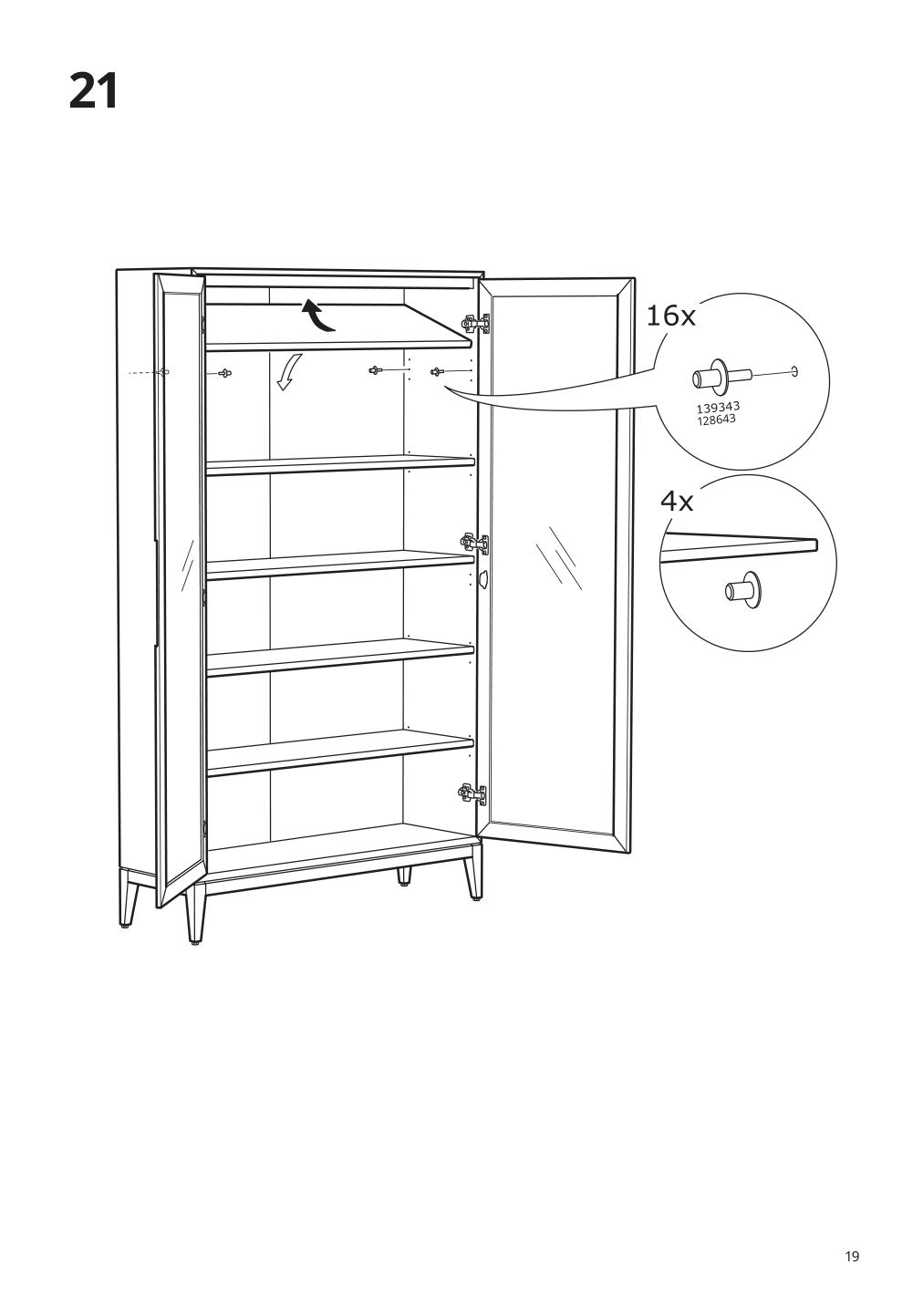 Assembly instructions for IKEA Regissoer glass door cabinet brown | Page 19 - IKEA REGISSÖR glass-door cabinet 503.420.77