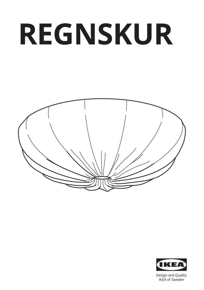 Assembly instructions for IKEA Regnskur ceiling lamp white | Page 1 - IKEA REGNSKUR ceiling lamp 105.204.15