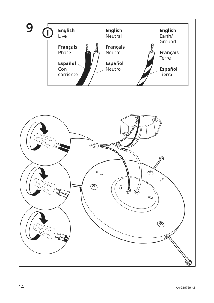 Assembly instructions for IKEA Regnskur ceiling lamp white | Page 14 - IKEA REGNSKUR ceiling lamp 105.204.15