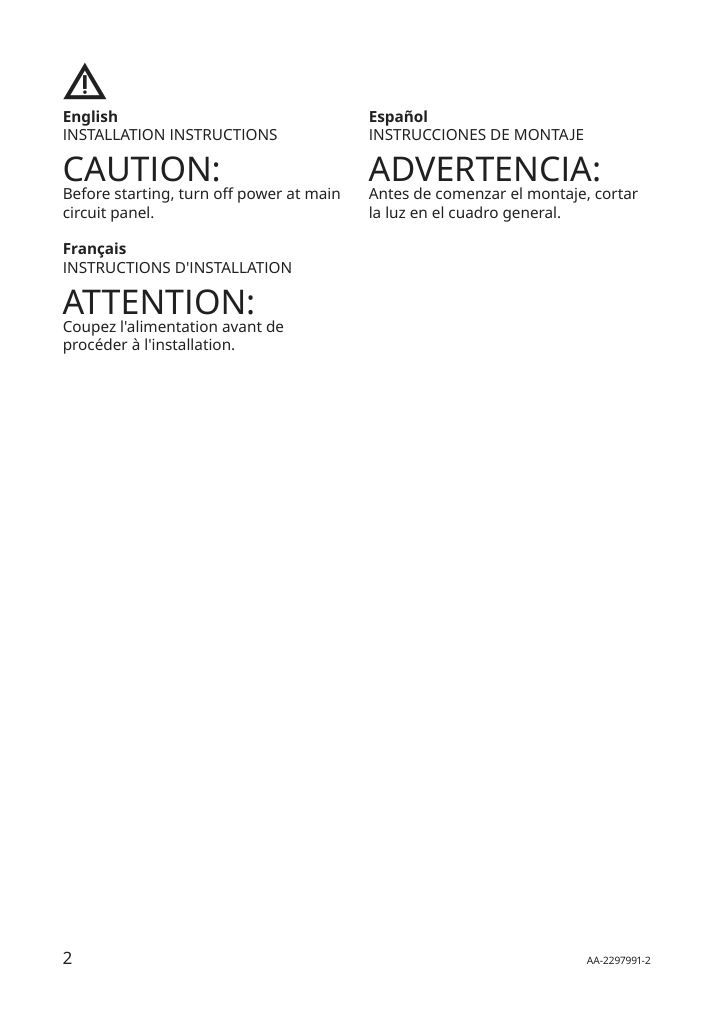 Assembly instructions for IKEA Regnskur ceiling lamp white | Page 2 - IKEA REGNSKUR ceiling lamp 105.204.15