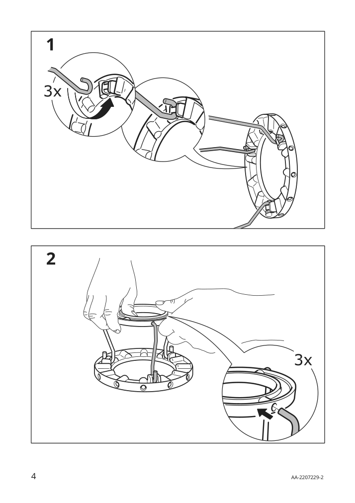 Assembly instructions for IKEA Regnskur pendant lamp shade oval pink | Page 4 - IKEA REGNSKUR pendant lamp shade 504.826.33