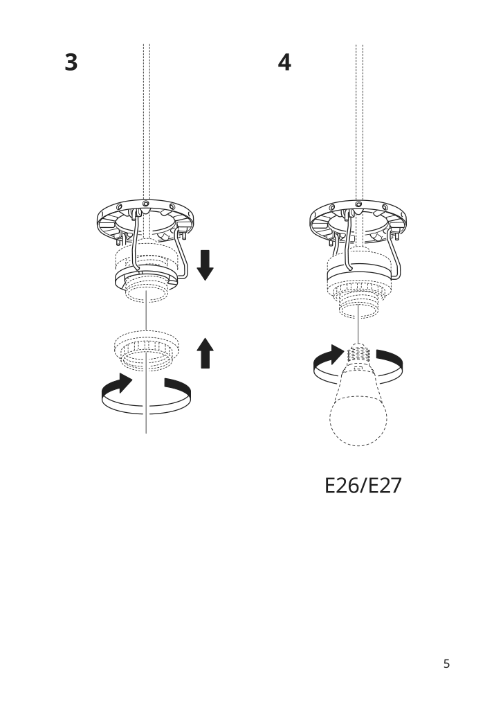 Assembly instructions for IKEA Regnskur pendant lamp shade oval pink | Page 5 - IKEA REGNSKUR pendant lamp shade 504.826.33