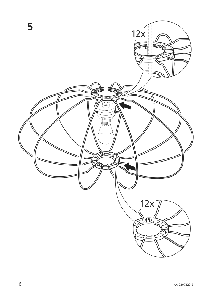 Assembly instructions for IKEA Regnskur pendant lamp shade oval pink | Page 6 - IKEA REGNSKUR pendant lamp shade 504.826.33