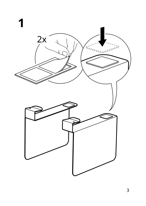 Assembly instructions for IKEA Relatera bookend light gray green | Page 3 - IKEA RELATERA desk combination sit/stand 395.557.63