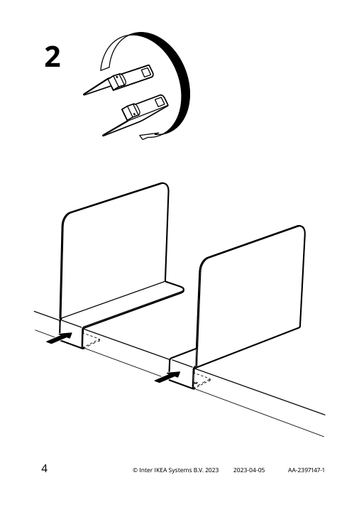Assembly instructions for IKEA Relatera bookend light gray green | Page 4 - IKEA RELATERA desk combination sit/stand 395.557.63