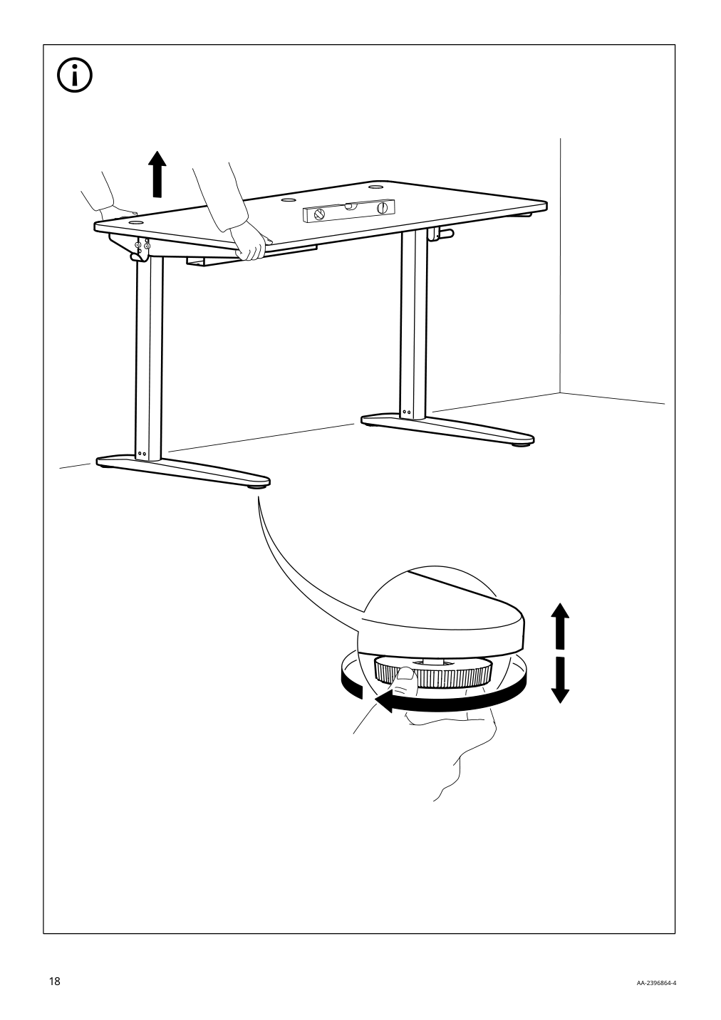 Assembly instructions for IKEA Relatera underframe sit stand f table top white | Page 18 - IKEA RELATERA desk combination sit/stand 395.557.63