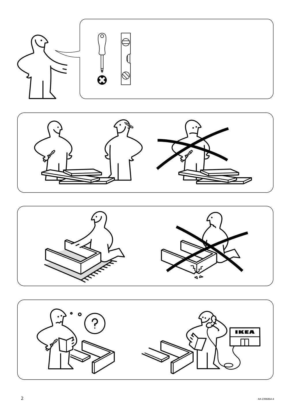 Assembly instructions for IKEA Relatera underframe sit stand f table top white | Page 2 - IKEA RELATERA desk combination sit/stand 395.557.63