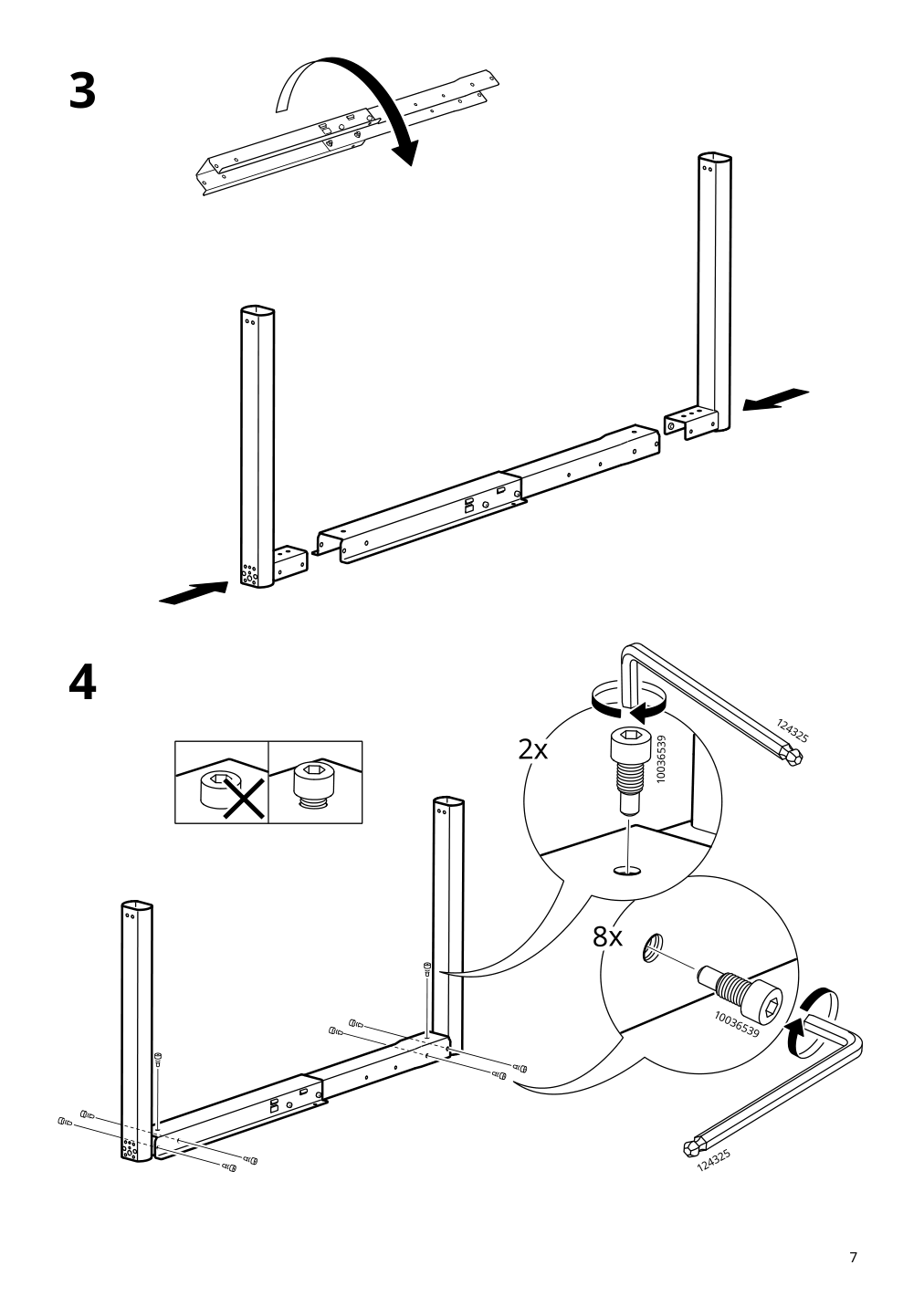 Assembly instructions for IKEA Relatera underframe sit stand f table top white | Page 7 - IKEA RELATERA desk combination sit/stand 395.557.63