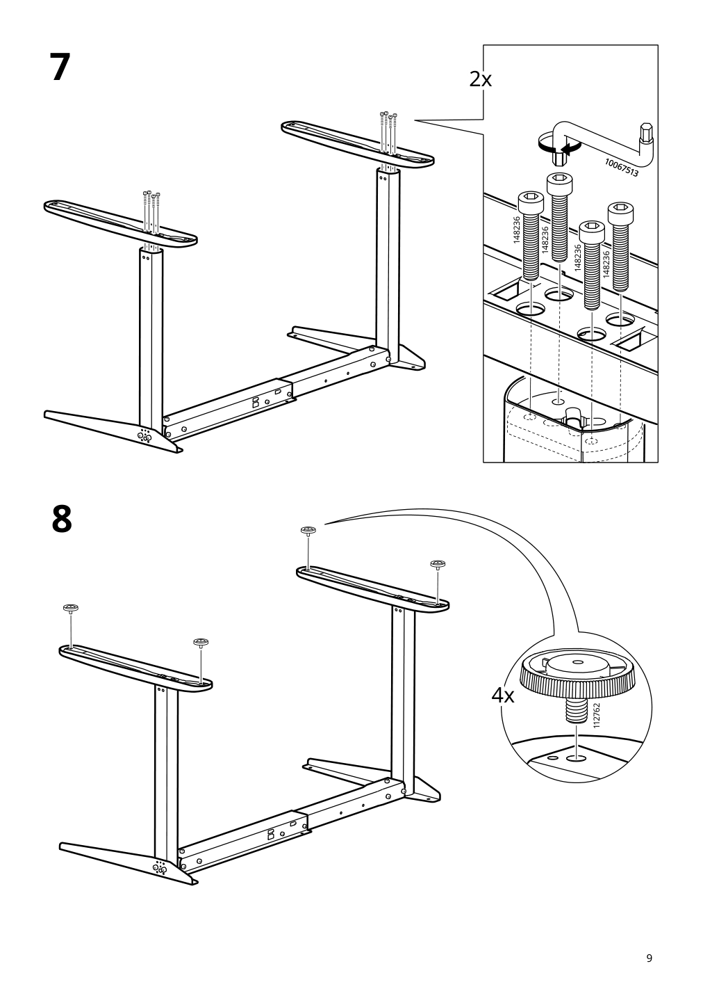 Assembly instructions for IKEA Relatera underframe sit stand f table top white | Page 9 - IKEA RELATERA desk combination sit/stand 395.557.63