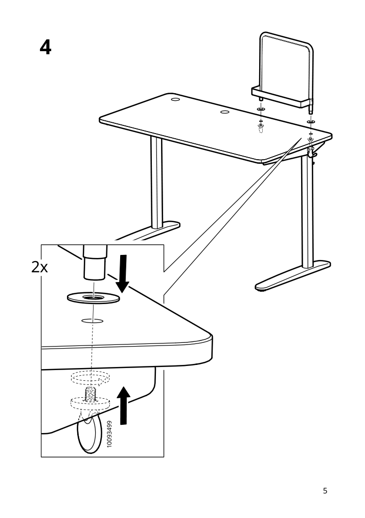 Assembly instructions for IKEA Relatera writing board whiteboard set of 2 light gray green | Page 5 - IKEA RELATERA desk combination sit/stand 395.557.63