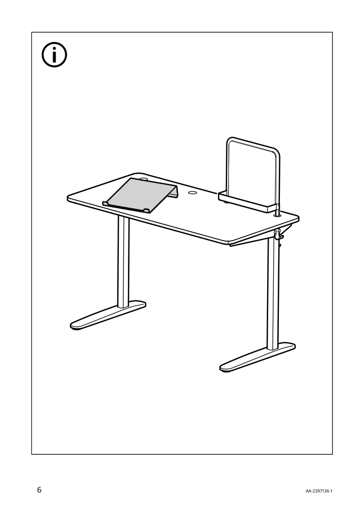 Assembly instructions for IKEA Relatera writing board whiteboard set of 2 light gray green | Page 6 - IKEA RELATERA desk combination sit/stand 395.557.63