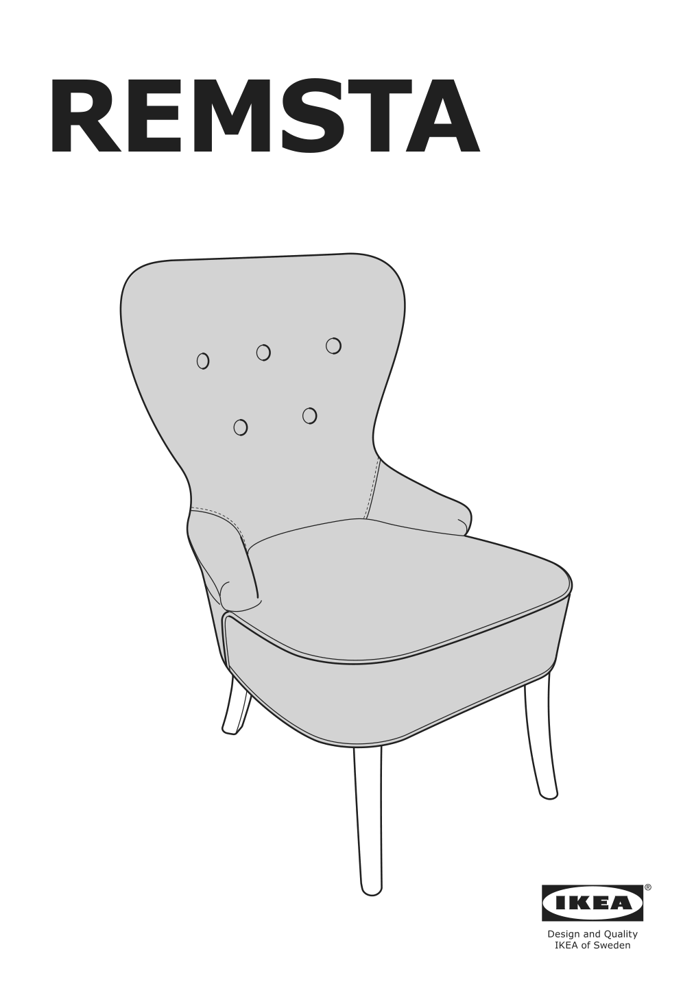 Assembly instructions for IKEA Remsta armchair djuparp dark green blue | Page 1 - IKEA REMSTA armchair 004.849.55