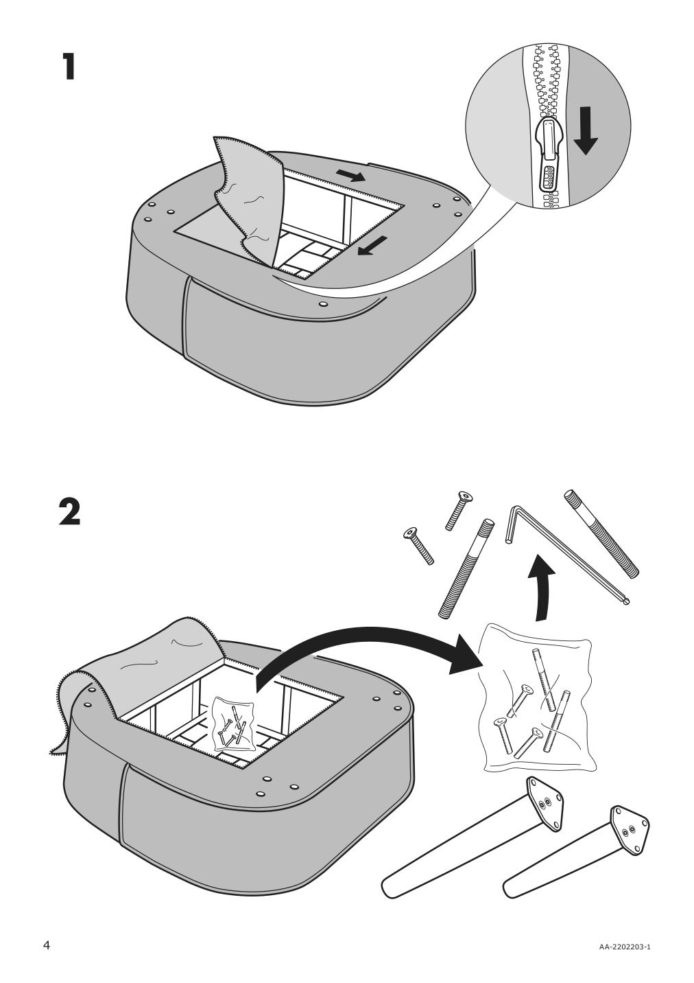 Assembly instructions for IKEA Remsta armchair djuparp dark green blue | Page 4 - IKEA REMSTA armchair 004.849.55