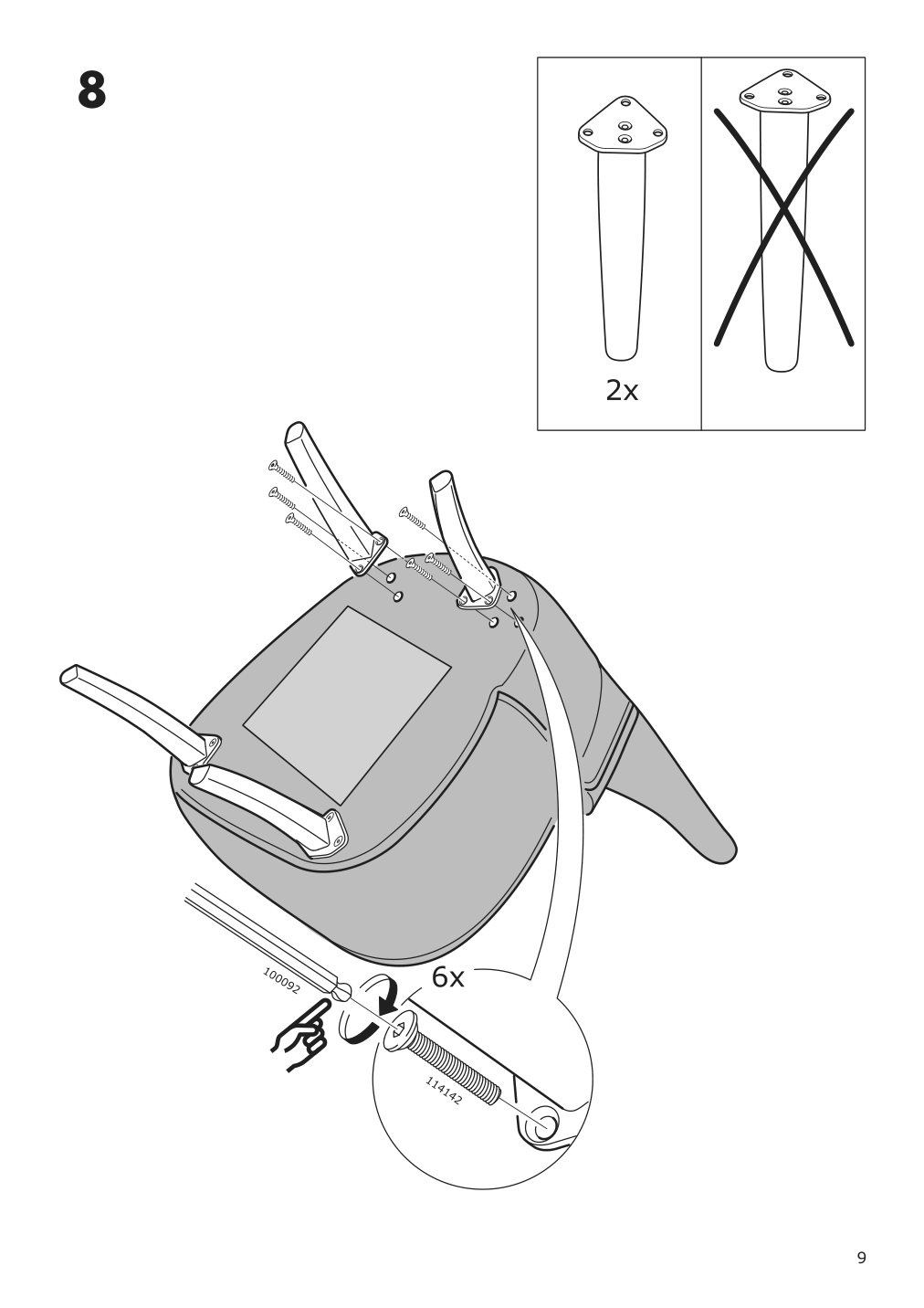 Assembly instructions for IKEA Remsta armchair djuparp dark green blue | Page 9 - IKEA REMSTA armchair 004.849.55