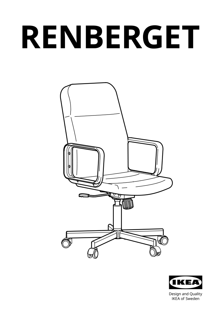 Assembly instructions for IKEA Renberget swivel chair bomstad black | Page 1 - IKEA RENBERGET swivel chair 604.935.46