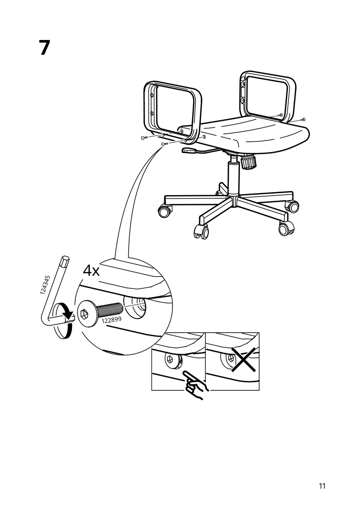 Assembly instructions for IKEA Renberget swivel chair bomstad black | Page 11 - IKEA RENBERGET swivel chair 604.935.46