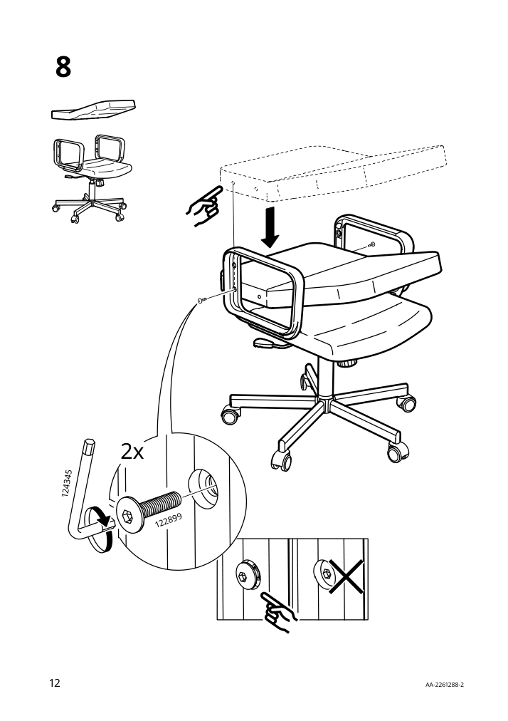 Assembly instructions for IKEA Renberget swivel chair bomstad black | Page 12 - IKEA RENBERGET swivel chair 604.935.46