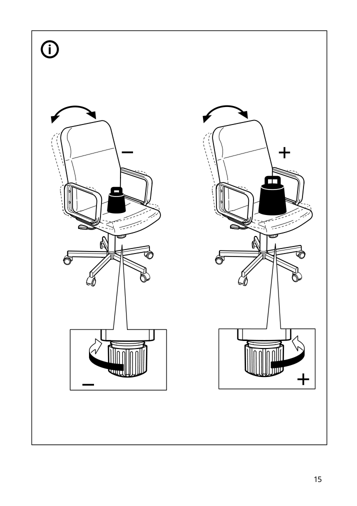 Assembly instructions for IKEA Renberget swivel chair bomstad black | Page 15 - IKEA RENBERGET swivel chair 604.935.46