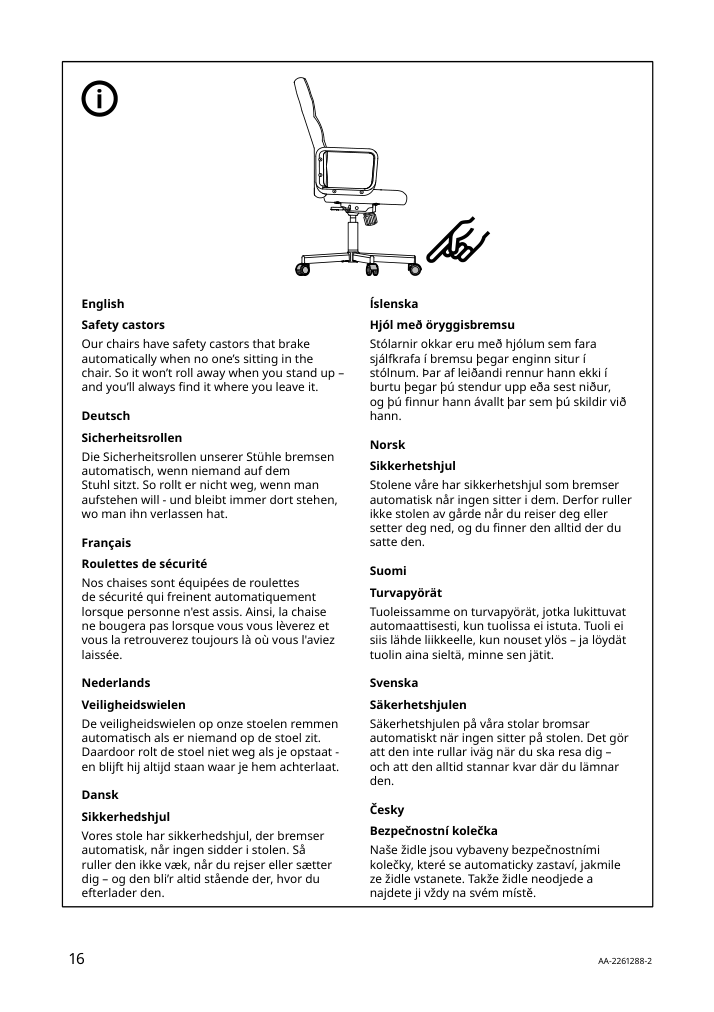 Assembly instructions for IKEA Renberget swivel chair bomstad black | Page 16 - IKEA RENBERGET swivel chair 604.935.46