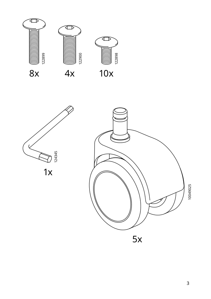 Assembly instructions for IKEA Renberget swivel chair bomstad black | Page 3 - IKEA RENBERGET swivel chair 604.935.46