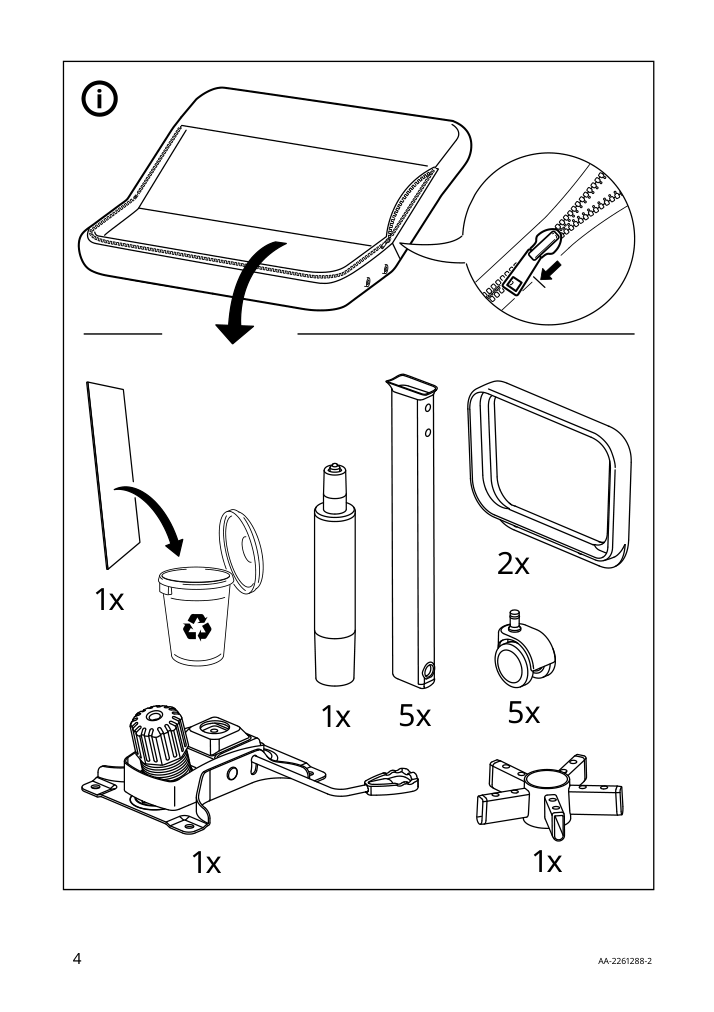 Assembly instructions for IKEA Renberget swivel chair bomstad black | Page 4 - IKEA RENBERGET swivel chair 604.935.46