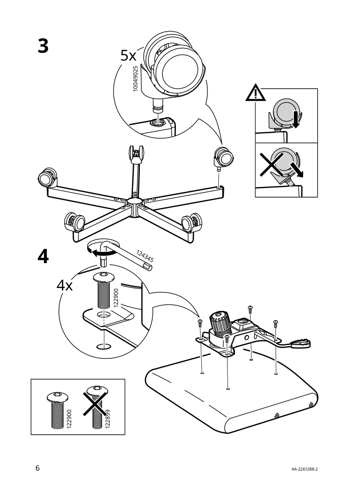 Assembly instructions for IKEA Renberget swivel chair bomstad black | Page 6 - IKEA RENBERGET swivel chair 604.935.46