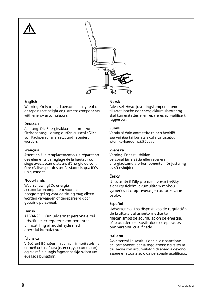 Assembly instructions for IKEA Renberget swivel chair bomstad black | Page 8 - IKEA RENBERGET swivel chair 604.935.46