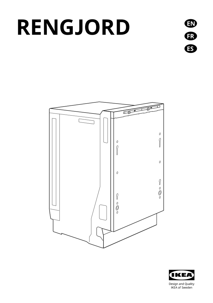 Assembly instructions for IKEA Rengjord built in dishwasher panel ready | Page 1 - IKEA RENGJORD built-in dishwasher 905.045.72