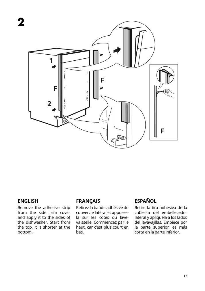 Assembly instructions for IKEA Rengjord built in dishwasher panel ready | Page 13 - IKEA RENGJORD built-in dishwasher 905.045.72