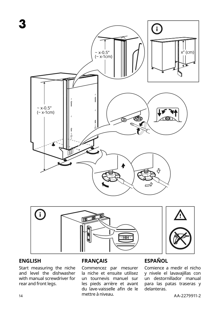 Assembly instructions for IKEA Rengjord built in dishwasher panel ready | Page 14 - IKEA RENGJORD built-in dishwasher 905.045.72