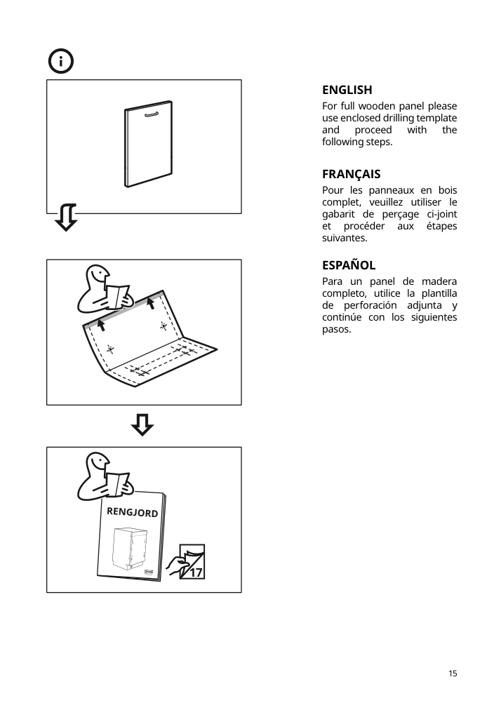 Assembly instructions for IKEA Rengjord built in dishwasher panel ready | Page 15 - IKEA RENGJORD built-in dishwasher 905.045.72