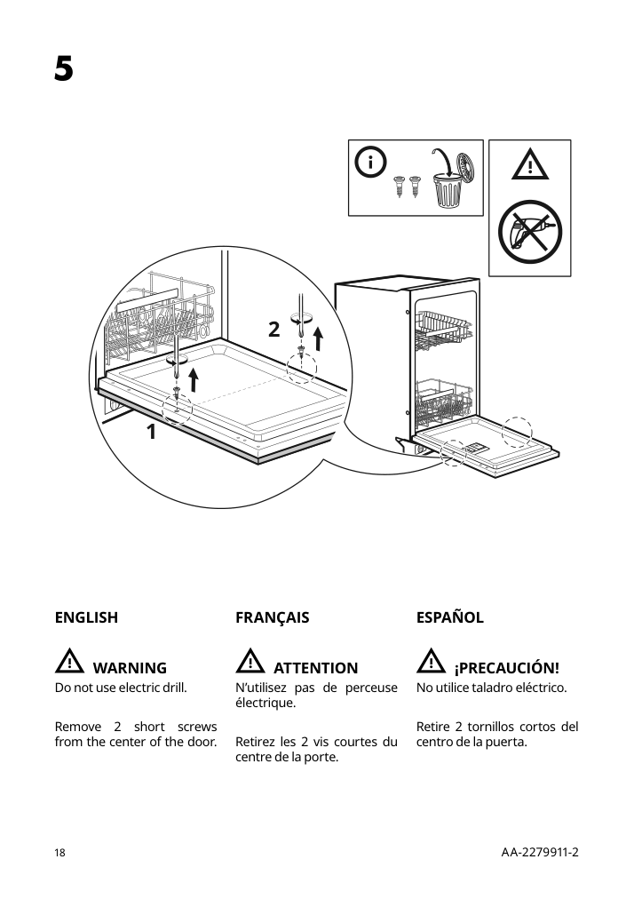 Assembly instructions for IKEA Rengjord built in dishwasher panel ready | Page 18 - IKEA RENGJORD built-in dishwasher 905.045.72