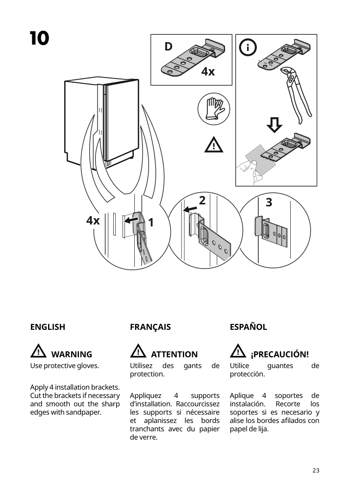 Assembly instructions for IKEA Rengjord built in dishwasher panel ready | Page 23 - IKEA RENGJORD built-in dishwasher 905.045.72