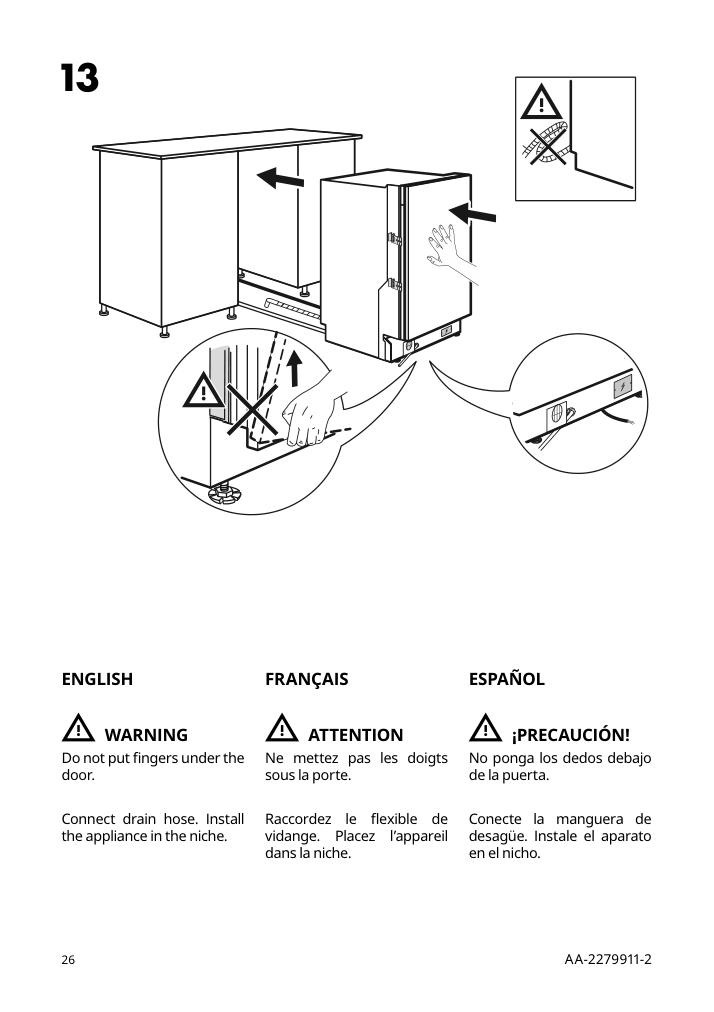 Assembly instructions for IKEA Rengjord built in dishwasher panel ready | Page 26 - IKEA RENGJORD built-in dishwasher 905.045.72