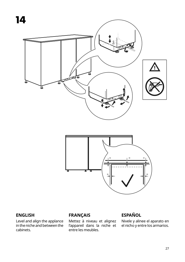 Assembly instructions for IKEA Rengjord built in dishwasher panel ready | Page 27 - IKEA RENGJORD built-in dishwasher 905.045.72