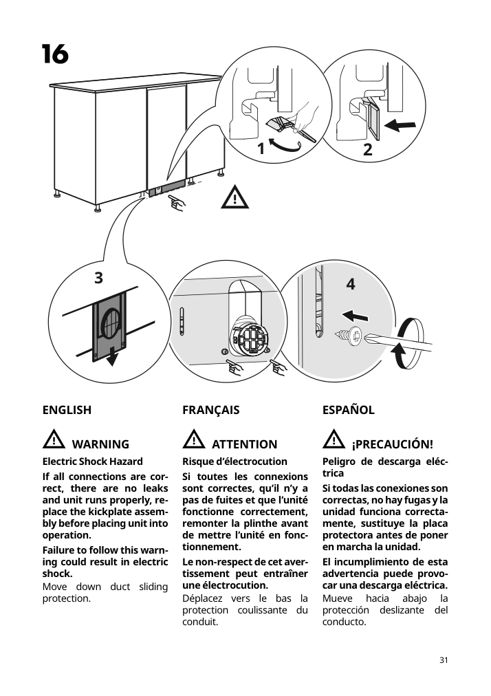 Assembly instructions for IKEA Rengjord built in dishwasher panel ready | Page 31 - IKEA RENGJORD built-in dishwasher 905.045.72