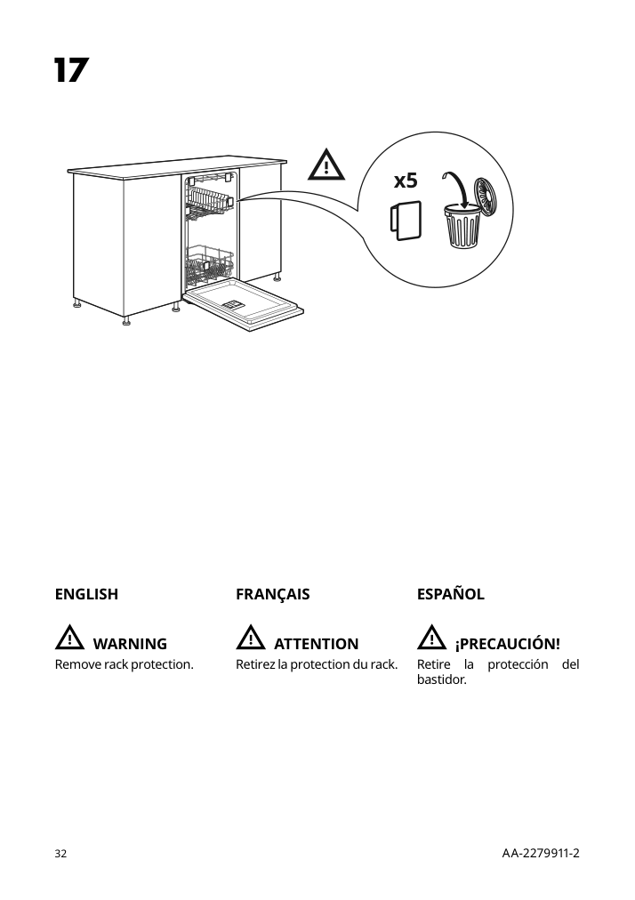 Assembly instructions for IKEA Rengjord built in dishwasher panel ready | Page 32 - IKEA RENGJORD built-in dishwasher 905.045.72