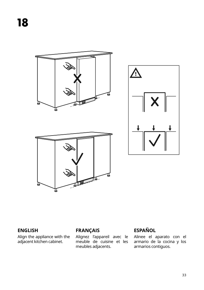 Assembly instructions for IKEA Rengjord built in dishwasher panel ready | Page 33 - IKEA RENGJORD built-in dishwasher 905.045.72