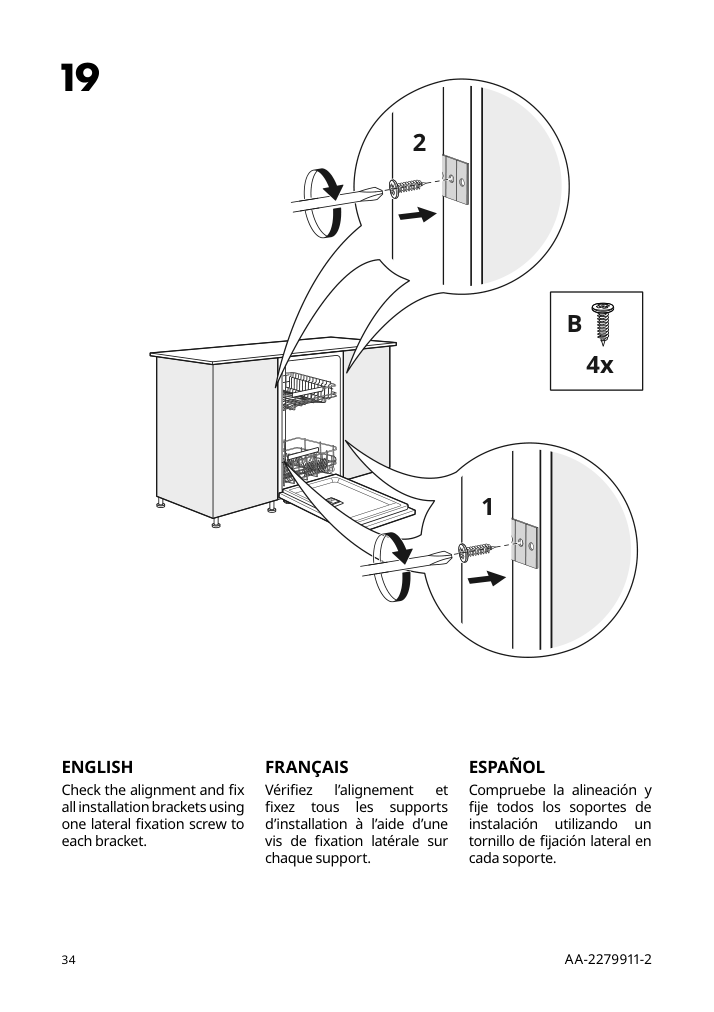 Assembly instructions for IKEA Rengjord built in dishwasher panel ready | Page 34 - IKEA RENGJORD built-in dishwasher 905.045.72