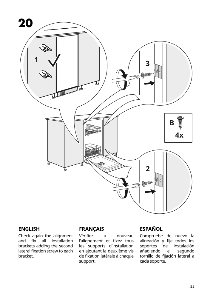 Assembly instructions for IKEA Rengjord built in dishwasher panel ready | Page 35 - IKEA RENGJORD built-in dishwasher 905.045.72