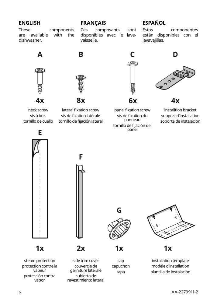 Assembly instructions for IKEA Rengjord built in dishwasher panel ready | Page 6 - IKEA RENGJORD built-in dishwasher 905.045.72