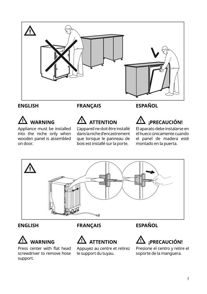 Assembly instructions for IKEA Rengjord built in dishwasher panel ready | Page 7 - IKEA RENGJORD built-in dishwasher 905.045.72