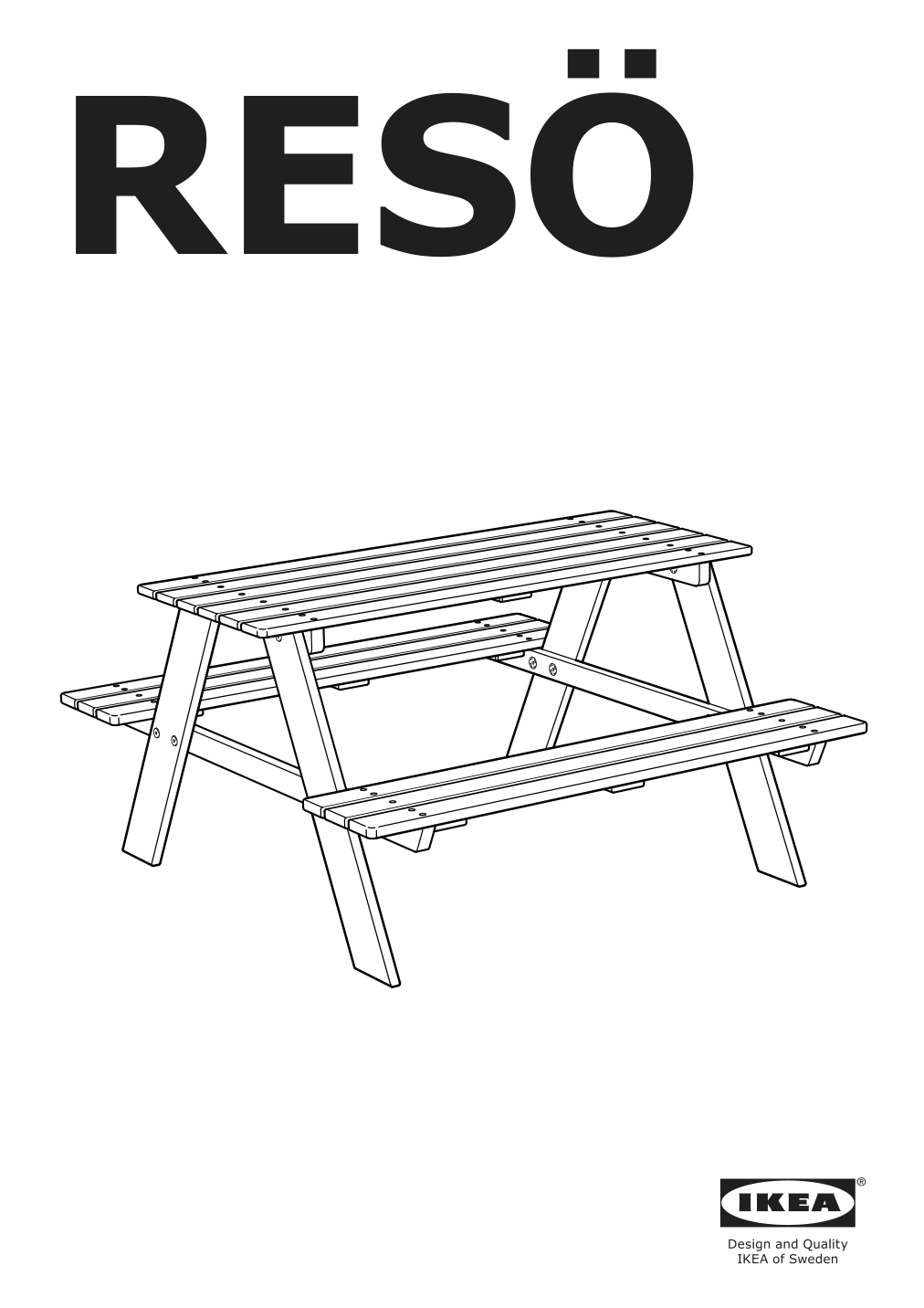 Assembly instructions for IKEA Resoe childrens picnic table light brown stained | Page 1 - IKEA RESÖ children's picnic table 702.283.25