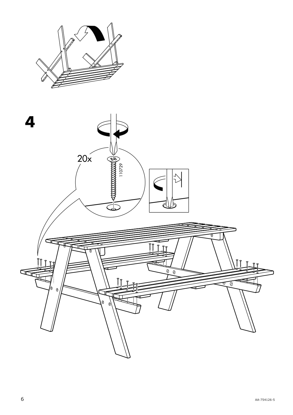 Assembly instructions for IKEA Resoe childrens picnic table light brown stained | Page 6 - IKEA RESÖ children's picnic table 702.283.25