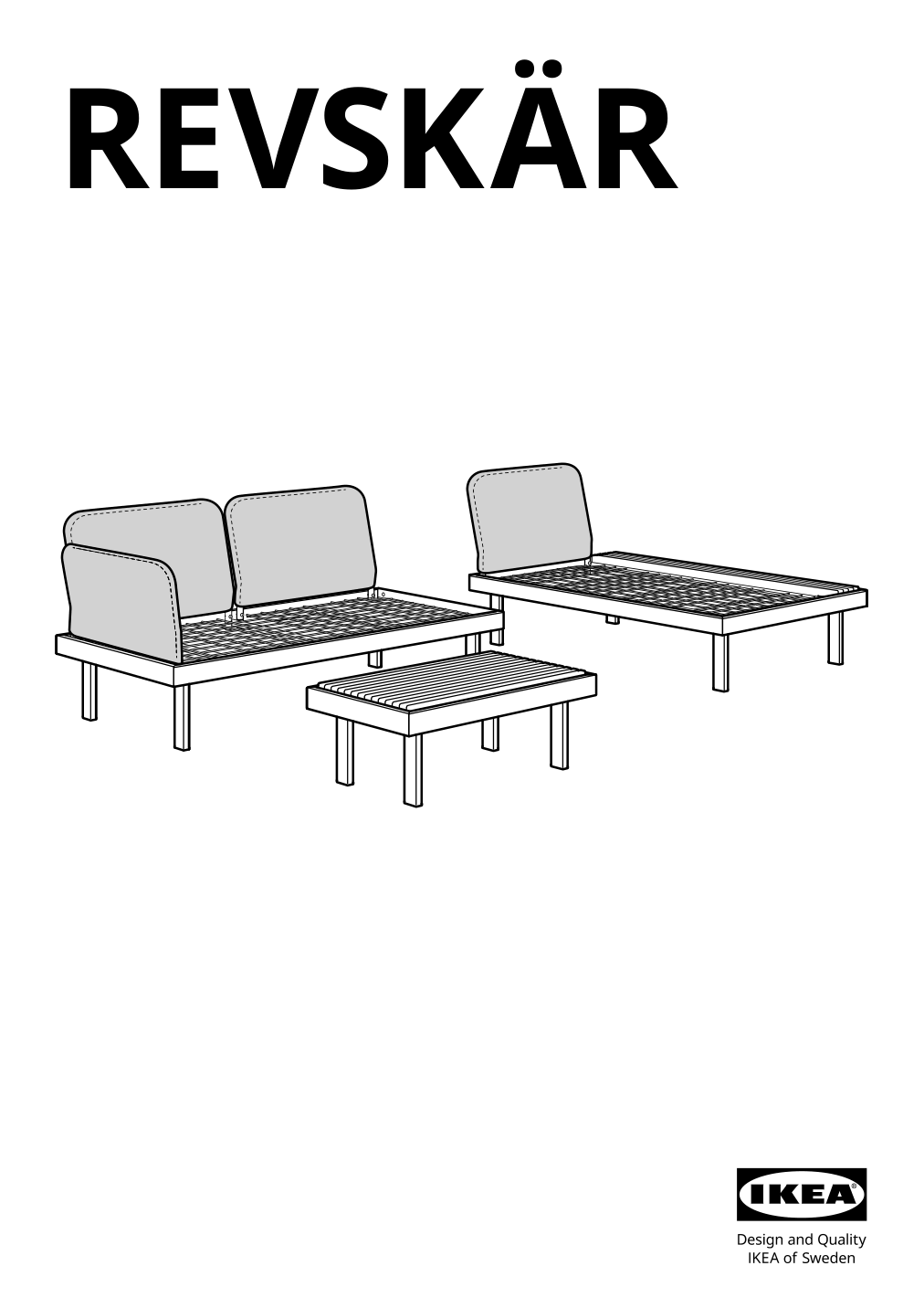 Assembly instructions for IKEA Revskaer 3 seat conversation set anthracite outdoor | Page 1 - IKEA REVSKÄR 3-seat conversation set 195.446.24